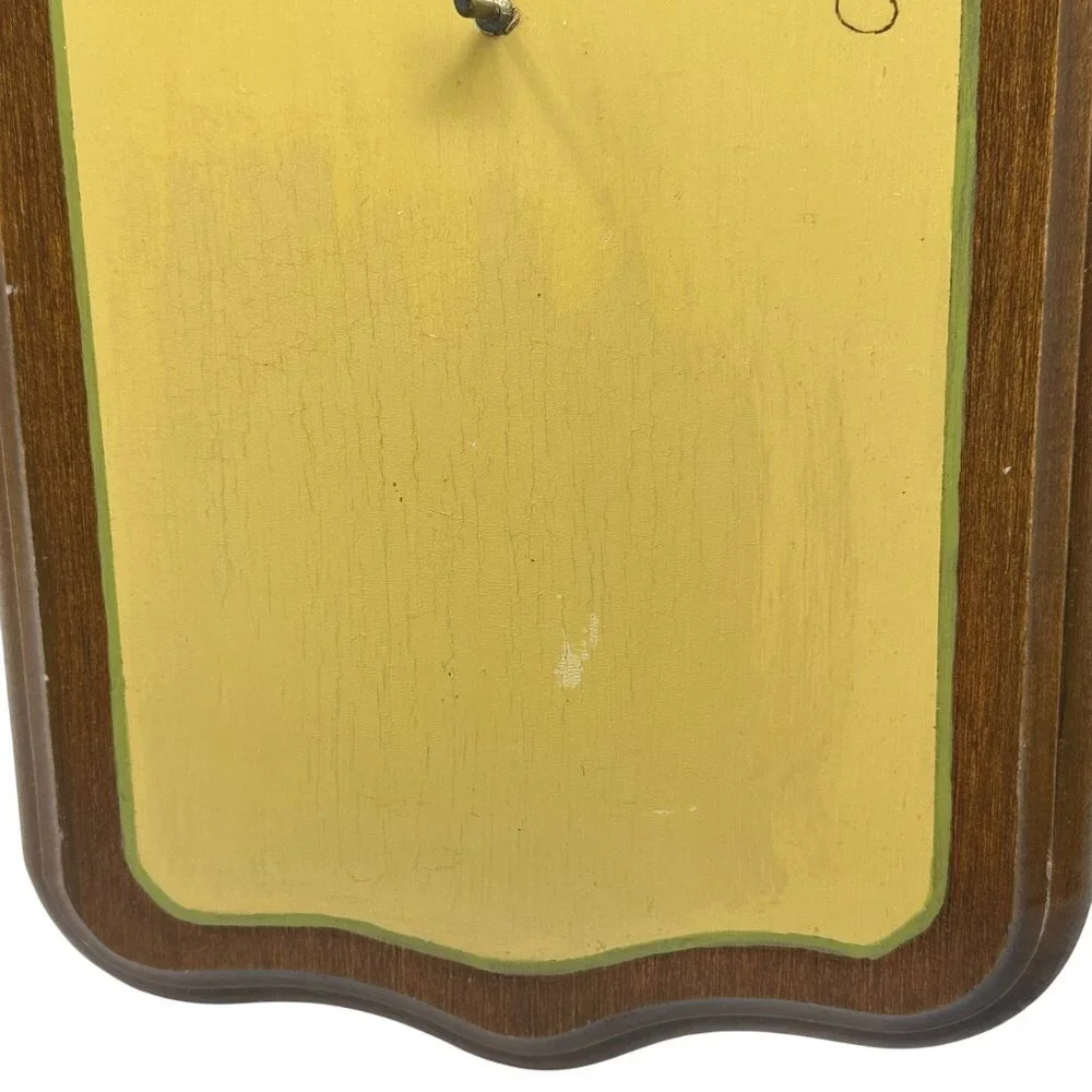 Vintage Hand-Painted Wooden Lemon Wall Plaque Key Holder Hook 1977 Cottagecore
